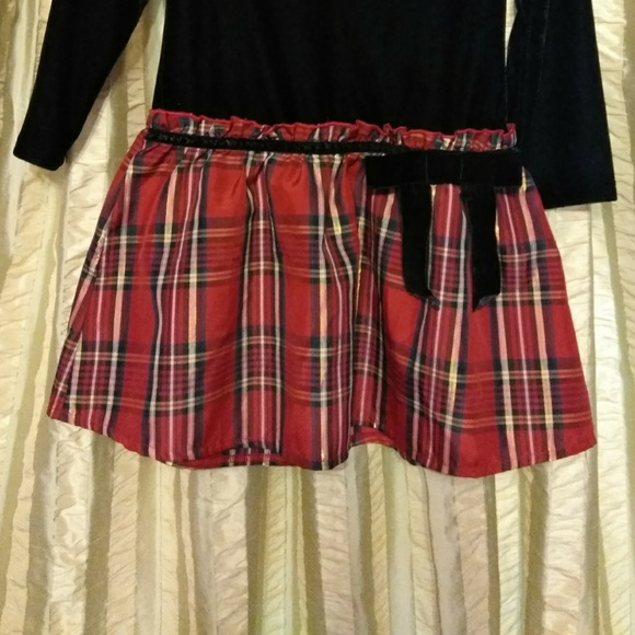 Ellemenno Velvet and Plaid Dress - Picture 2 of 4